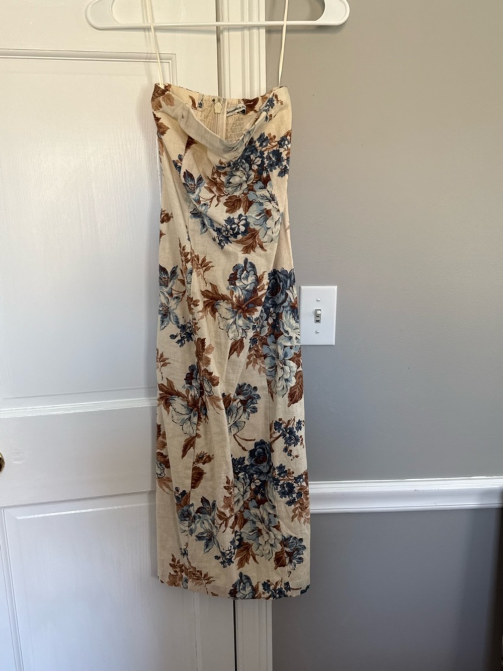 A&F linen floral midi dress